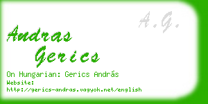 andras gerics business card